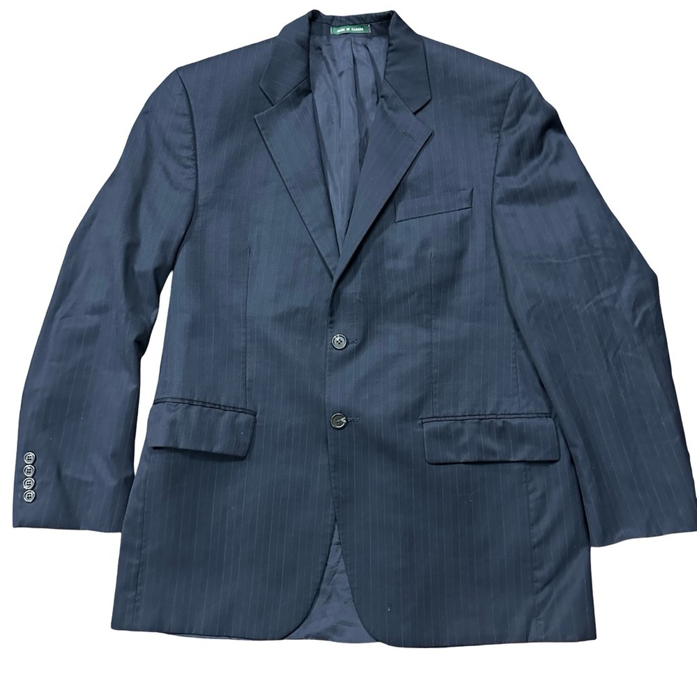 Lauren Ralph Lauren Men’s Dk Blue Pinstripe Wool Single Breasted Blazer Size 40R